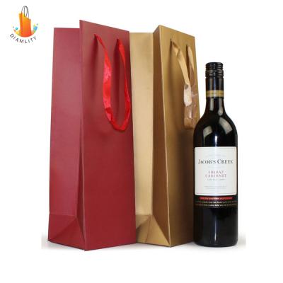 China 2021 recyclable newest wine bottle paper bag for sale