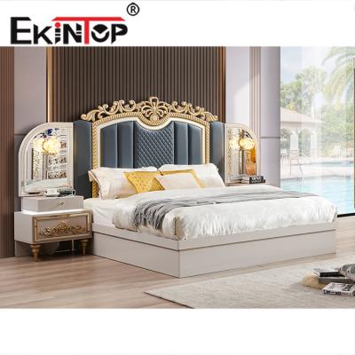 China New Design Ekintop Luxury Adjustable Double Bed (Height) Bedroom Furniture PU Bed With Massage for sale