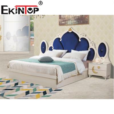 China New Design Ekintop Hot Selling Bed Double Room Furniture Customized Modern Wooden Bed for sale