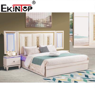 China Modern High Quality Ekintop King Bed Frame Customized Luxury Double Bed Designs for sale