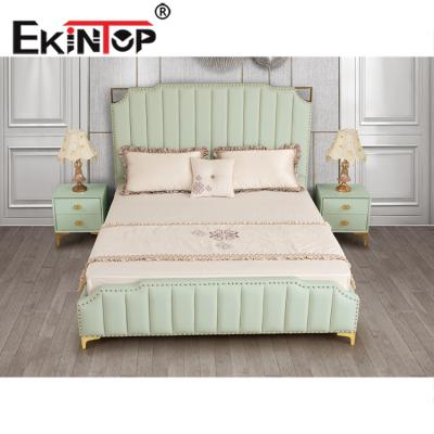 China Customized Ekintop New Design King Size Modern Bed Green Bed Room Bed Sets for sale