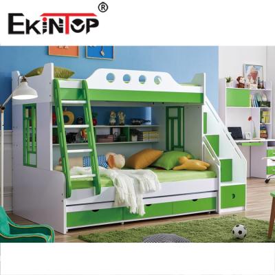 China Hotel Grand Ekintop Kids Single Bunk Bed Wooden Children's Bunk Bed With Stairs for sale