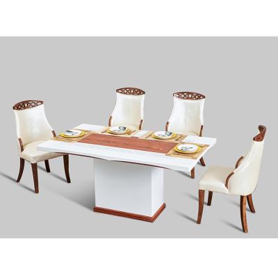 China Ekintop Popular Modern Marble Furniture Adjustable Dining Table Wooden Dining Table and Chairs (Others) for sale