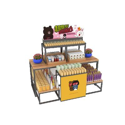 China Cosmetic Customize Metal Shopping Mall Beauty Product Cosmetic Display Rack for sale