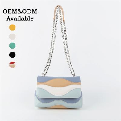 China C1 fashion cross - body handbags chain bags women wave cross - body shoulder bag purse rhombic cross - body bag women for sale