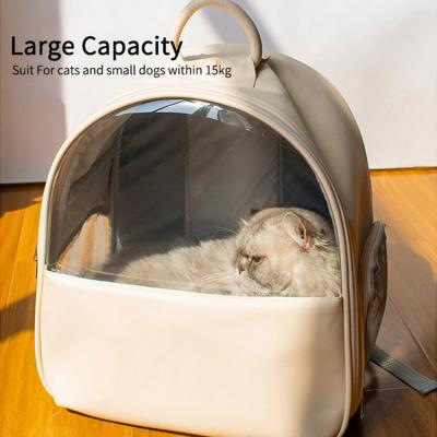 China JZB021 Safety Pet Carrier Clear Breathable Foldable Transparent Pet Carrier Clear Cat Dog Outdoor Bag Cat Backpack for sale