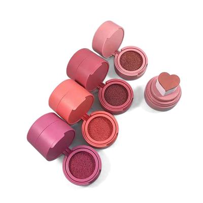 China Brand Waterproof Custom Air Cushion Blush Heart Shape Liquid Blush To Brighten Face Cheek Natural Pink Red Orange Contour Make Up Blusher for sale