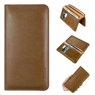 China Genuine Leather Phone Wallet Free Shipping 1 Sample OK FLOVEME 5.5 Inch Wallet Leather Phone Case Cover Universial Cell Phone Pouch Bag for sale