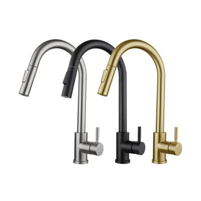 China Modern Stainless Steel Pull Out Kitchen Faucet For Sink for sale