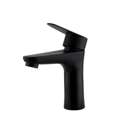 China Contemporary Faucets Brass Body Single Hole Metered Basin Faucets for sale