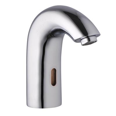 China Sense Faucets Body Chrome Plating Touch Sensor Brass Basin Faucet Automatic Sanitary Water Faucet Kit For Public Washroom Toilet for sale