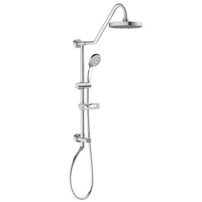 China With Sliding Bar Flexible Bath Shower System With Double Shower Head Wall Mount Shower Set for sale