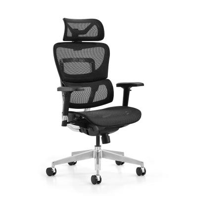 China New Heat Revolving Black Rotating Office Boss Chair With Headrest Ergonomic Desk Chairs On Sale for sale