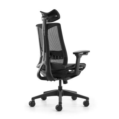 China Black Mesh Chair Office Chair With Revolving Headrest Adjustable Armrest Computer Comfortable Mesh Back for sale