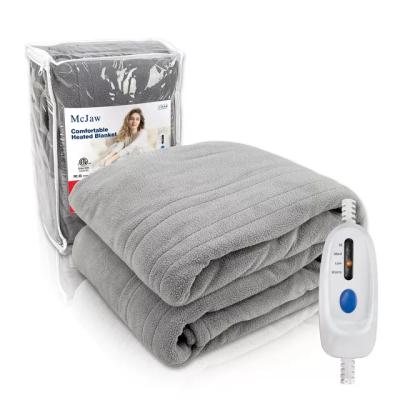 China Anti-static warm blanket automatic switch off 160 120cm size 120W winter soft single travel electric blanket acrylic silk techniques for sale