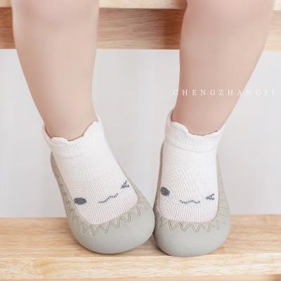 China Wholesale Cotton Baby Plush Newborn Socks Anti-slippery Set Cute Toddler Baby Ankle Socks Warm Non-slip Floor Shoes for sale