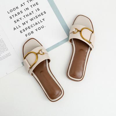 China New Fashion Women's Summer Outdoor Slippers Trend Candy Color Flat Sandals With Non-slip Line Beach Sandals for sale