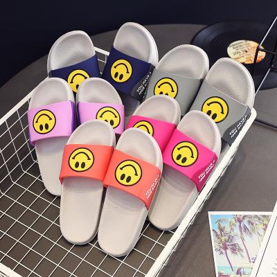 China Fashion Trend Fashion Smiley Custom Women Slippers Multi Color Rubber Sandals for sale