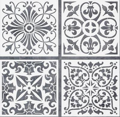 China Drawing Laser Cut Flower Stencil Floor Wall Tile Fabric Wood Painting Plastic Stencils for sale