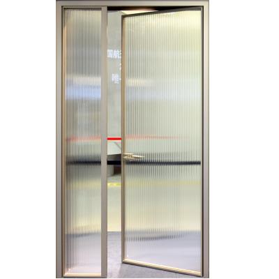 China Minimalist Frameless Pivot Glass Door Frosted Design , Large Interior Glass Door for sale