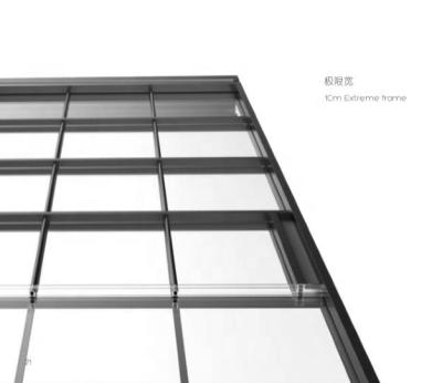 China Swing Aluminum Frame Minimal Sliding Door With Cross Pieces for sale