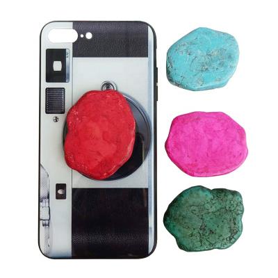 China Hot Selling Adjustable Height Turquoise Folding Cell Phone Telescopic Stand Customized Logo 3 Colors Stone Phone Holder Stand for sale