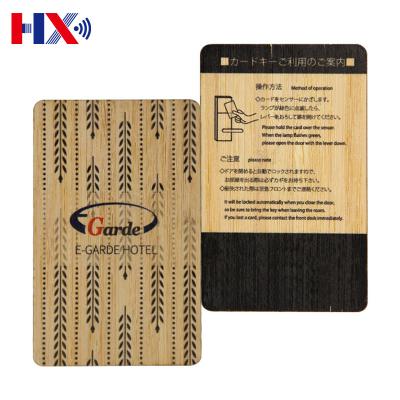 China Factory Price Waterproof/Waterproof Custom Printing Engraving Wooden Key Card Smart Card For Hotels Access Control for sale