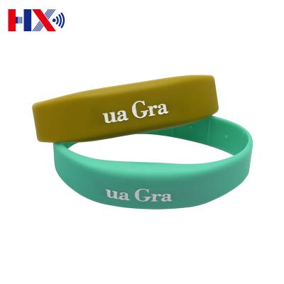 China Waterproof / Waterproof Quality Certified New Design 13.56Mhz Safe Anti-tamper RFID Silicone Wristband for sale