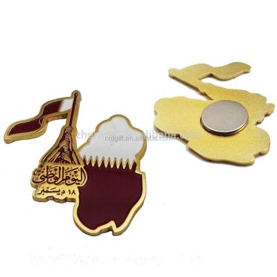 China Europe UAE National Day Gift Items / Qatar Flag Lapel Pins Badge for sale