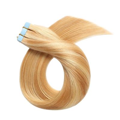 China Straight Drawn Invisible Extensions Cuticle Aligned Tangle Free Russian Remy Cuticle Human Hair Tape In Hair Extensions 100% Double Ended Hair for sale