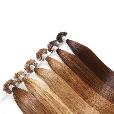 China Cuticle Aligned Flat Bond Extensions Tangle Free Hair Fusion Remy Hair 100% Human Hair Extensions Keratin Tip Human Hair Extensions Flat Virgin European Hot Pre-bonded for sale