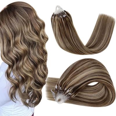 China High Quality Tangle Free Cuticle Aligned Hair None All Micro Ring Split Hair For Woman Velvet Cuticle Remy Micro Loop Human Hair Silky Straight Hair Extension for sale