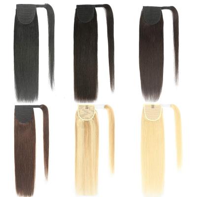 China Hot Selling 100% Remy Silky Straight Cuticle Aligned Tangle Free Hair Ponytail Hair Extensions Human Hair Ponytail Hair Extensions For Woman for sale