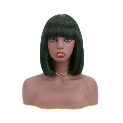 China Top Selling Ins Straight Hair Wigs With Bangs Shedding No No Tangle Can Be Dyed Short Ombre Bob Wigs For Black Woman for sale