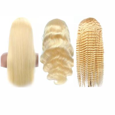 China Wholesale glueless virgin brazilian human hair 13x4 lace frontal wig blonde body wave frontal wig seller pre pluck hd lace front wigs for black women for sale