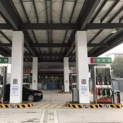 China Steel Fabricated House Light Roof Space Frame Steel Structure For Gas Station Canopies Design for sale