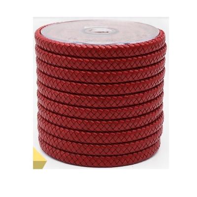 China Leather rope weaving 12mm, 10mm, 8mm rope flat bovine leather weaving for sale