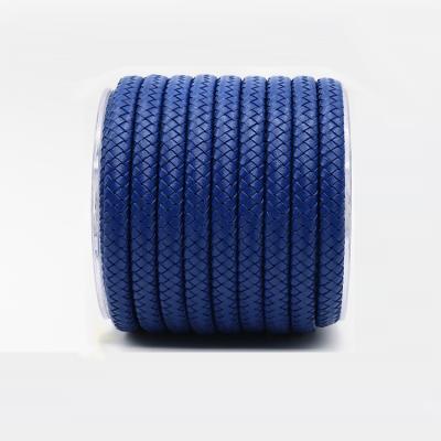 China Bolo Braid Leather Rope Factory Outlets Braided Flat Leather Rope For Custom Jewelry Making for sale