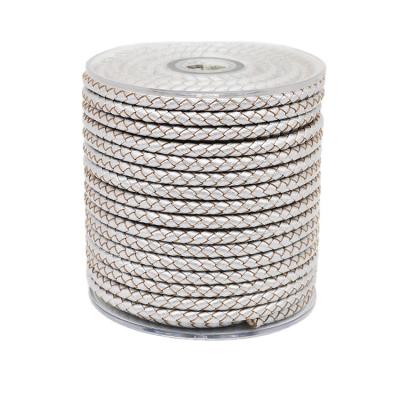 China Factory Environmental Friendly 5mm Fashionable Braided Whip Leather Cords For Jewelry Components for sale