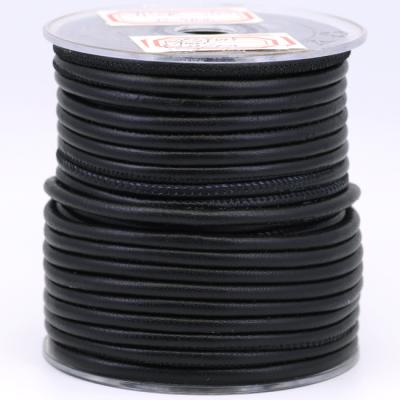 China Fashion Environmental Friendly Jewelry Making 4mm Black Leather Rope Nappa Shipskin Leather Rope for sale