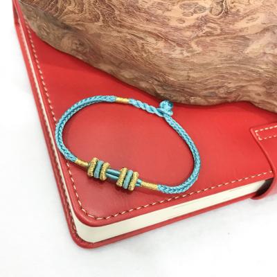 China TRENDY Handmade Braided Knot Adjustable Nylon Rope Colorful Braided Minimalist Bracelets for sale