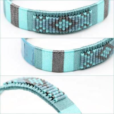 China Wholesale Customized Handmade Fashion Jewelry Miyuki Sees Beads Snakeskin Bangle Hot Sale Cotton Women Slap Bracelets for sale