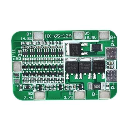 China Electronics Device 6S 12A 24V Package 18650 Li-ion Lithium Battery Cell Module DIY Kit PCB BMS Protection Board For 6 for sale