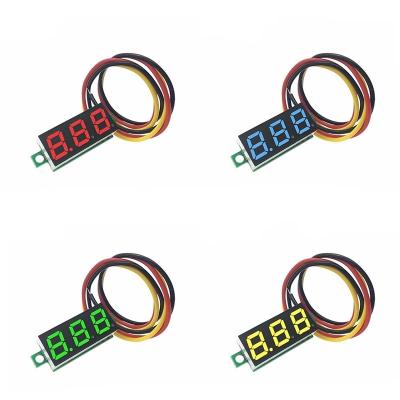 China 0.28 Inch 12V DC LED Digital Voltmeter 0-100V Auto Car Plastic Yellow Green Blue Red Mobile Power Voltage Detector for sale