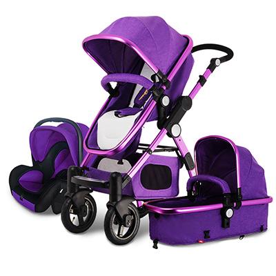 China Eco-friendly Baby Stroller Pram 3 in 1 Sleep Basket Swing Folding Newborn Infant Baby Carriage for sale