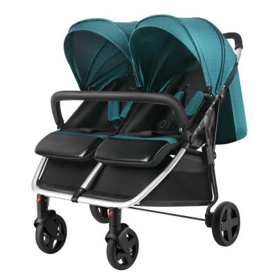 China detachable & 2021 Child Set Best Selling OEM Folding Good Baby Double Stroller Twins Baby Carriage for sale