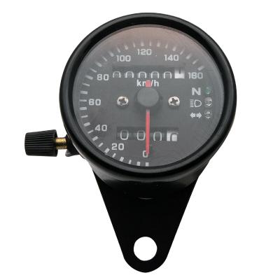 China Dual Stainless Steel Body Motorcycle Tachometer Odometer Gauge With Led Turn Signal Neutral Indicator 2.56 12V Stainless Inches Backlight for sale