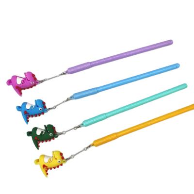 China Cute Most Popular Multicolor Lovely Cartoon Dinosaur Kids Stationery Earsable Pendant Pen for sale