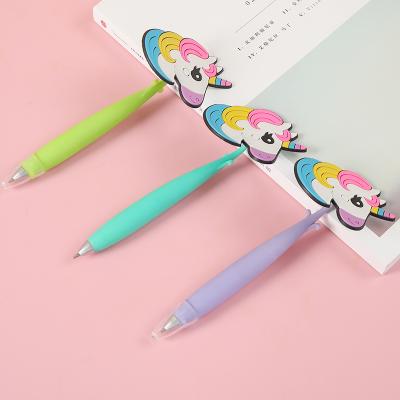 China Rubber Ball Pen Unicorn Fluent Writing Ball Pen Fashion Cute Fantasy Character Pen for sale