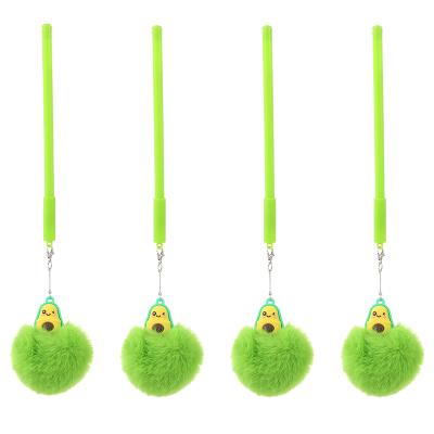 China Cartoon Special Creative Avocado Promotion Fashion Design Fluffy Pendant Ballpoint Pen for sale